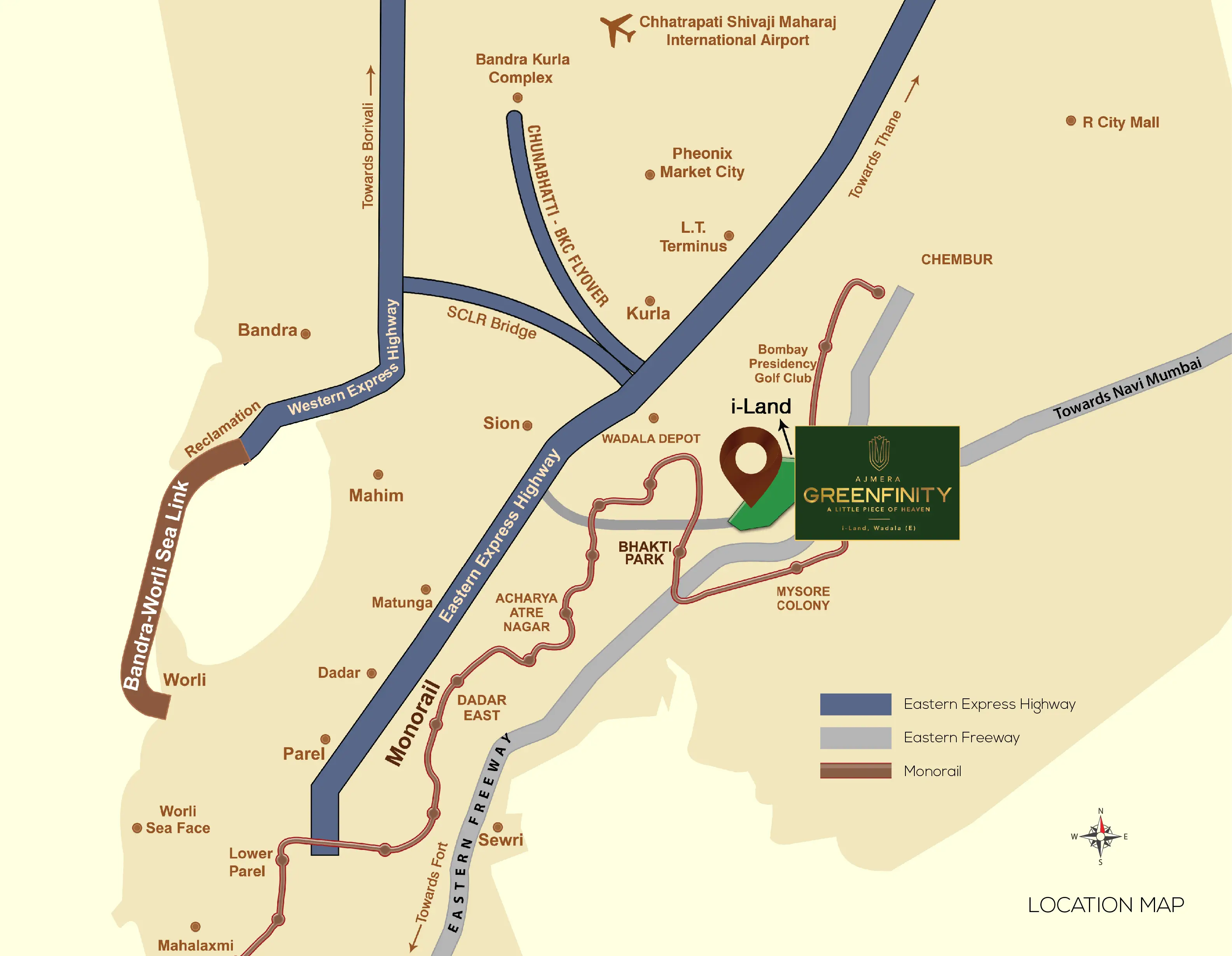 Ajmera Greenfinity Location Map